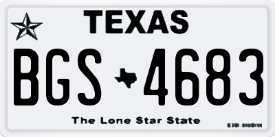 TX license plate BGS4683
