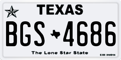 TX license plate BGS4686
