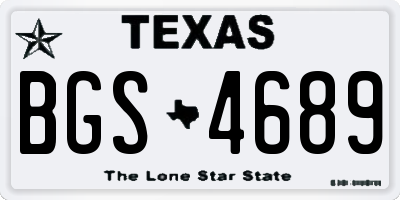 TX license plate BGS4689