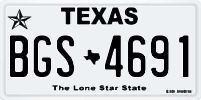 TX license plate BGS4691