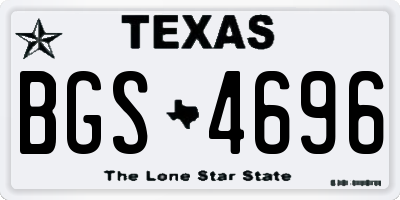 TX license plate BGS4696