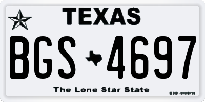 TX license plate BGS4697