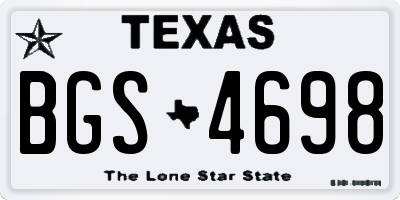 TX license plate BGS4698