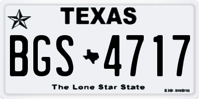 TX license plate BGS4717