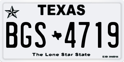 TX license plate BGS4719