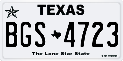 TX license plate BGS4723