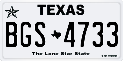 TX license plate BGS4733