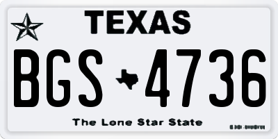 TX license plate BGS4736