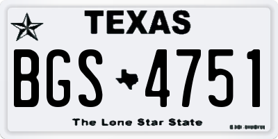 TX license plate BGS4751