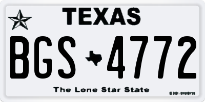 TX license plate BGS4772