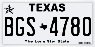 TX license plate BGS4780