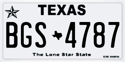 TX license plate BGS4787
