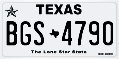 TX license plate BGS4790