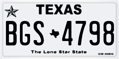 TX license plate BGS4798