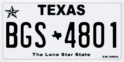 TX license plate BGS4801