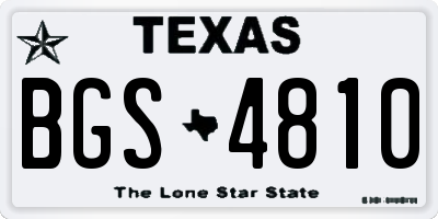 TX license plate BGS4810