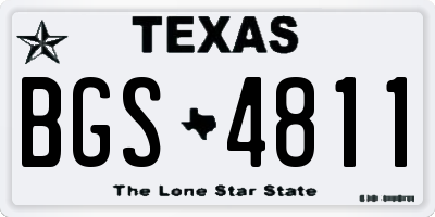 TX license plate BGS4811