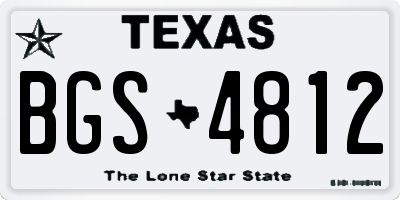 TX license plate BGS4812