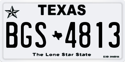 TX license plate BGS4813