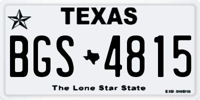 TX license plate BGS4815