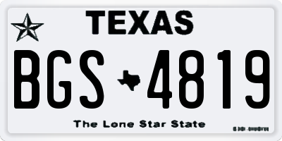 TX license plate BGS4819