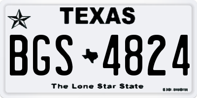 TX license plate BGS4824