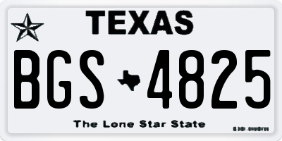 TX license plate BGS4825