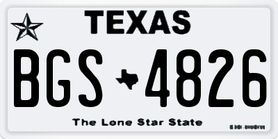 TX license plate BGS4826