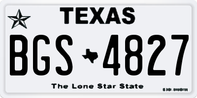 TX license plate BGS4827