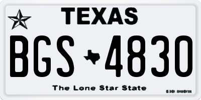 TX license plate BGS4830