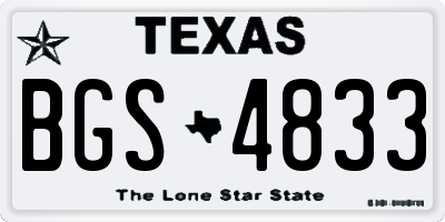 TX license plate BGS4833
