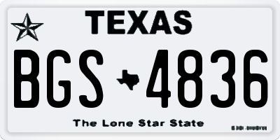 TX license plate BGS4836