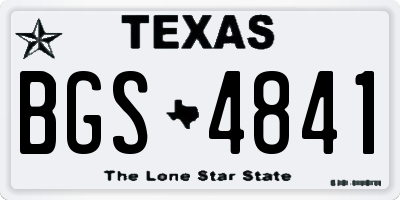 TX license plate BGS4841