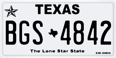 TX license plate BGS4842
