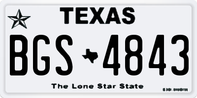 TX license plate BGS4843