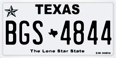TX license plate BGS4844