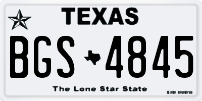 TX license plate BGS4845