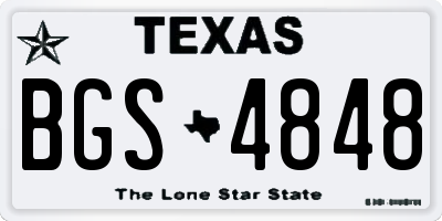 TX license plate BGS4848