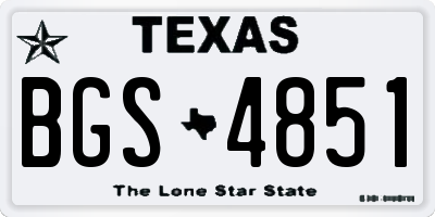 TX license plate BGS4851