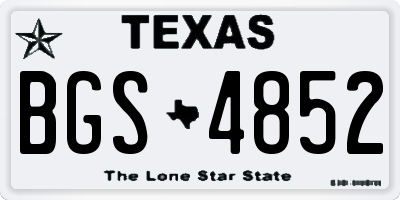 TX license plate BGS4852