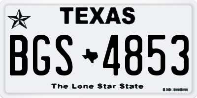 TX license plate BGS4853