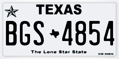 TX license plate BGS4854
