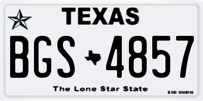 TX license plate BGS4857