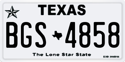 TX license plate BGS4858