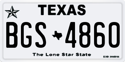 TX license plate BGS4860