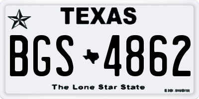 TX license plate BGS4862
