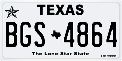 TX license plate BGS4864