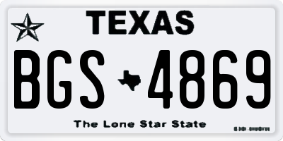 TX license plate BGS4869