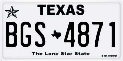 TX license plate BGS4871