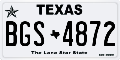 TX license plate BGS4872